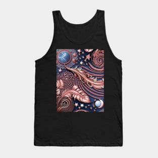 Other Worldly Designs- nebulas, stars, galaxies, planets with feathers Tank Top